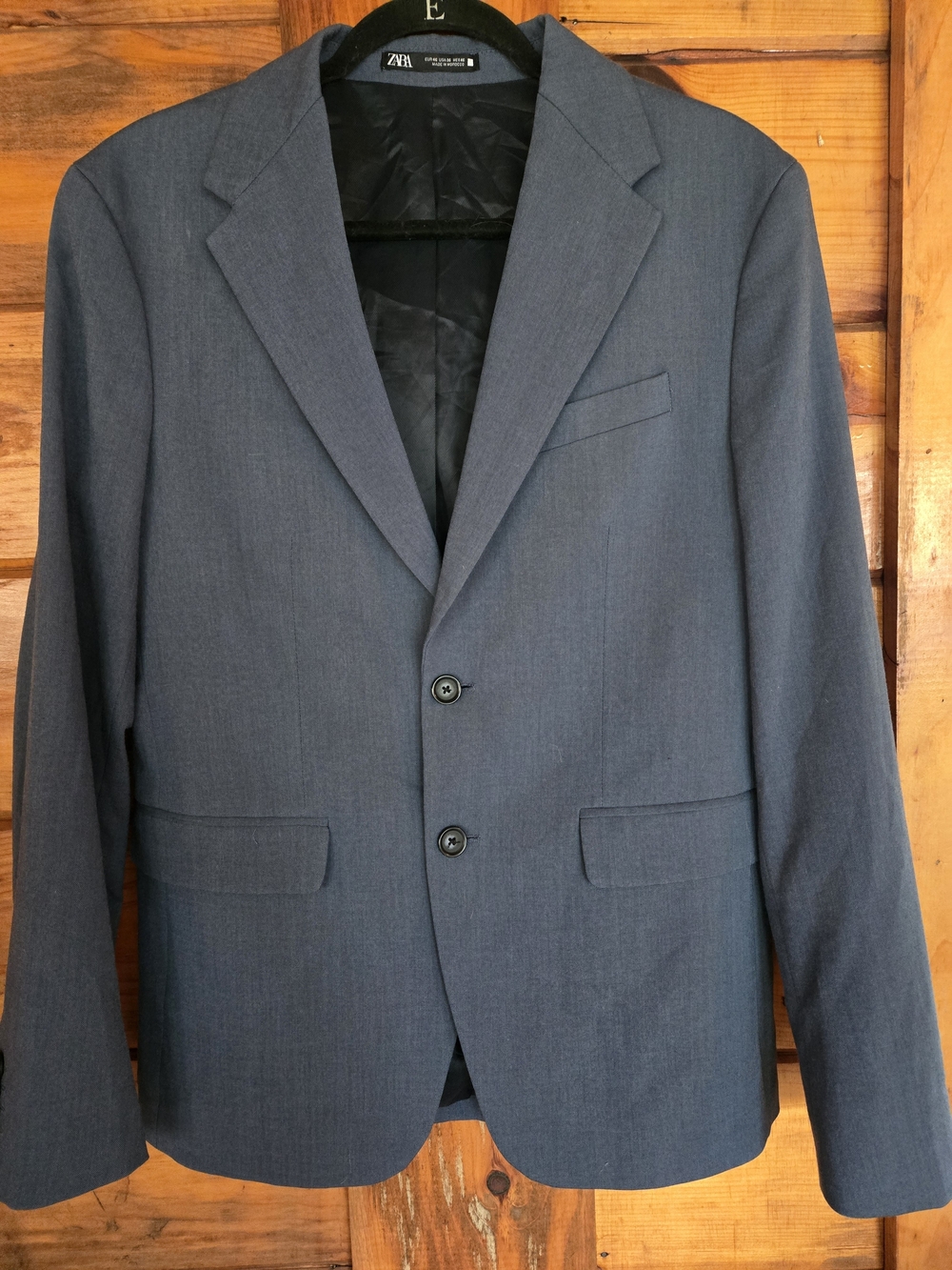 Zara Men's Slate Blue Two-Button Blazer